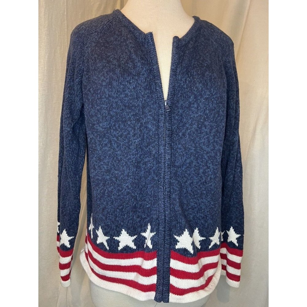 SHAVER LAKE Authentic Casual Women's Zip up Sweater Size Medium Long Sleeve